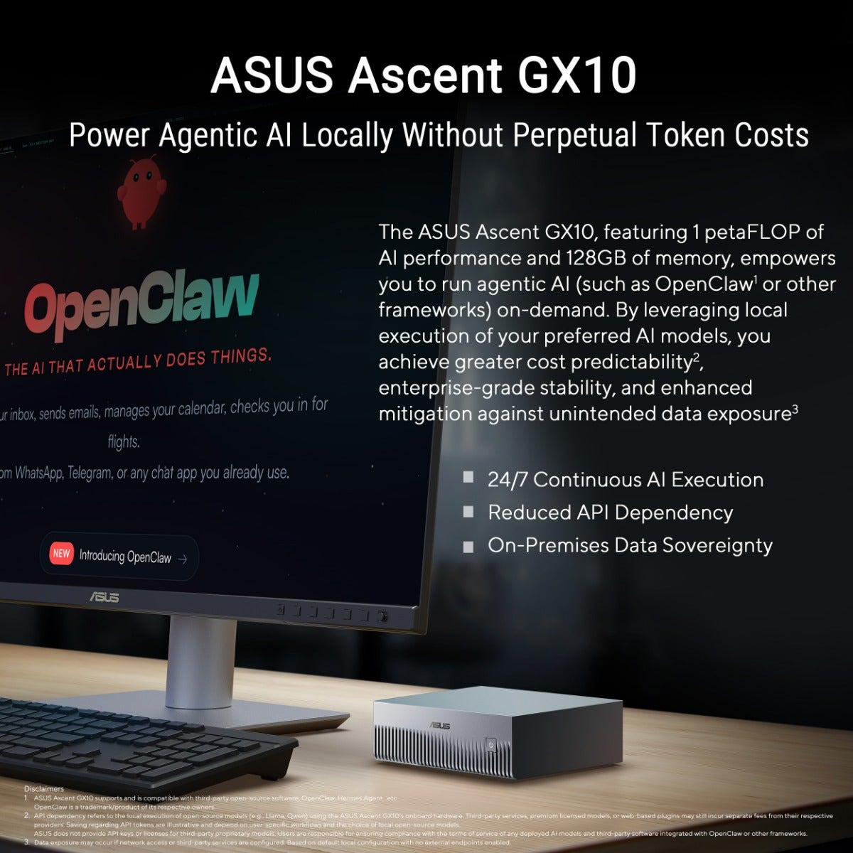 ASUS Ascent GX10 rear I/O ports