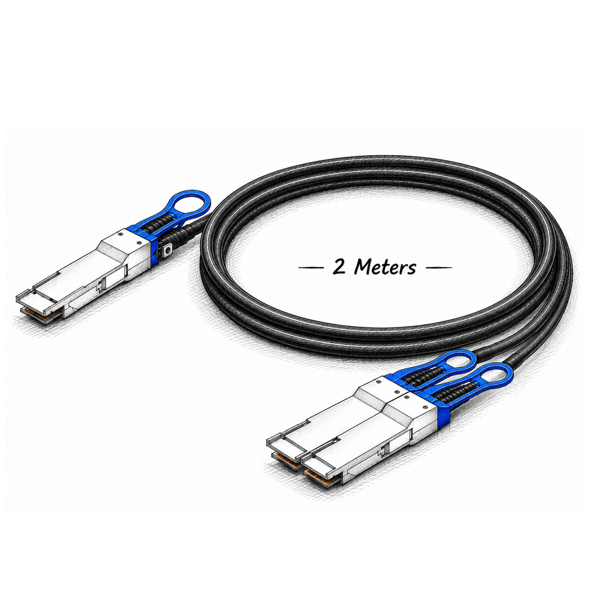 TensorJuice 400G QSFP-DD to 2× 200G QSFP56 Breakout DAC — 2m
